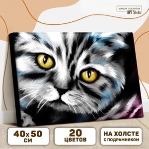 Картина по номерам на холсте с подрамником «Котик» 40 50 см