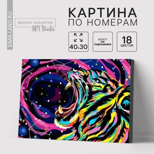 Картина по номерам с подрамником «Космический тигр», 30х40 см