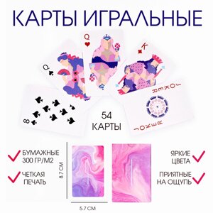 Карты игральные бумажные, 54 шт, 300 гр/м2, 8.7 х 5.7 см