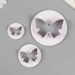 Каттеры для полимерной глины "Бабочки" набор 3 шт d=3,6 см 5 см 7,9 см