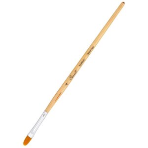 Кисть Синтетика Овальная ЗХК Сонет № 4 (6.5 мм), короткая ручка с покрытием лака