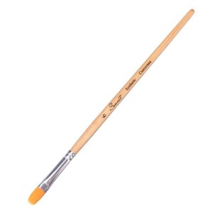 Кисть Синтетика Овальная ЗХК "Сонет"6 (8 мм), короткая ручка пропитана лаком