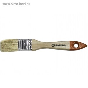 Кисть "Вихрь" Стандарт 73/3/4/1, 25 мм, 1", натуральная щетина, деревянная рукоятка