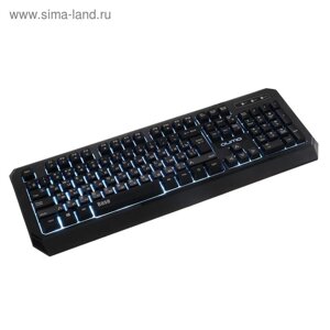 Клавиатура Qumo Base K59, проводная, мембранная, 104 клавиши, USB, подсветка, чёрная