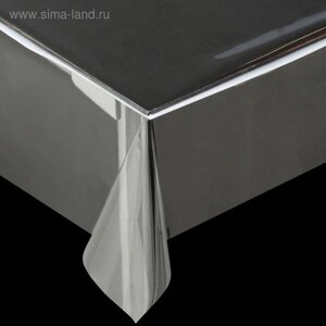 Клеёнка на стол ПВХ «Жидкое стекло», ширина 137 см, толщина 0,13 мм, рулон 50 м, прозрачная