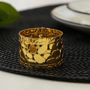 Кольцо для салфетки «Капли», 5,54,53 см, цвет золотой