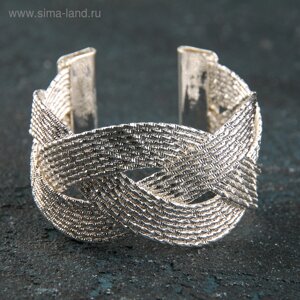 Кольцо для салфетки «Коса», 53 см, цвет серебряный