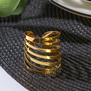 Кольцо для салфетки «Линии», 444 см, цвет золотой