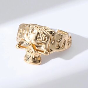 Кольцо «Настроение» череп, цвет золото, безразмерное