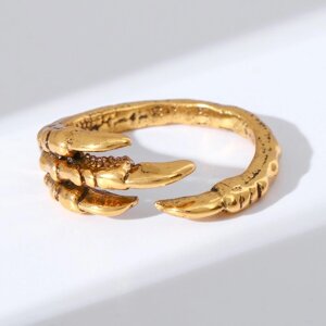 Кольцо «Перстень» когти, цвет чернёное золото, безразмерное