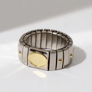 Кольцо «Стальное» перстень, цвет золото-серебряный