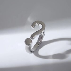 Кольцо «Знак вопроса», цвет серебро, безразмерное
