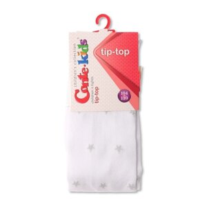 Колготки детские со звёздочками из люрекса Conte Kids Tip-Top, рост 128-134 см, цвет белый