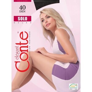 Колготки женские капроновые, CONTE ELEGANT SOLO 40 ден, цвет чёрный (nero), размер 2