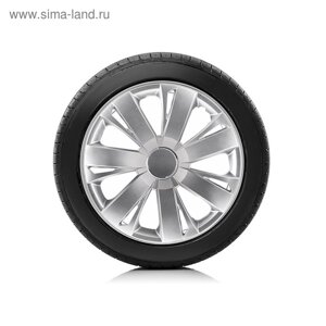 Колпаки колесные Autoprofi R16, PP пластик, регулировочный обод, металлик, 400 мм, 4 шт