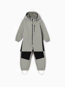 Комбинезон демисезонный для мальчиков MINAKU из Softshell на флисе, непромокаемый, серый, рост 110 см