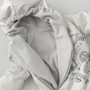 Комбинезон детский демисезонный KinDerLitto «Акварель. Собачки», рост 68-74 см, цвет серый
