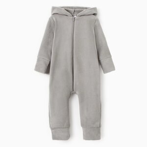 Комбинезон флисовый детский MINAKU: Fleece Soft, цвет серый, рост 128 см