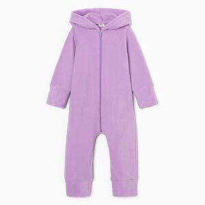 Комбинезон флисовый детский MINAKU: Fleece Soft, цвет сиреневый, рост 122 см