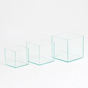 Комплект аквариумов Куб "Матрёшка"3 шт, без покровного стекла, 16 л, 27 л, 43 л