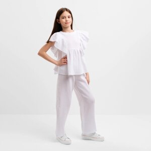 Комплект (блузка и брюки) для девочки MINAKU цвет белый, рост 152 см