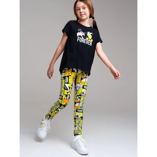 Комплект для девочки PlayToday: футболка и легинсы, рост 158 см