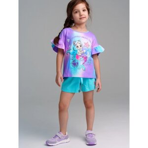 Комплект для девочки PlayToday: футболка и шорты, рост 104 см