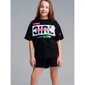 Комплект для девочки PlayToday: футболка и шорты, рост 158 см