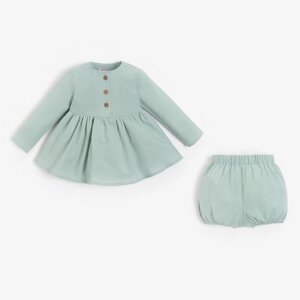 Комплект для девочки (туника, шорты) MINAKU цвет зелёный, рост 80-86 см