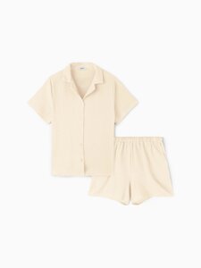Комплект домашний женский (рубашка, шорты) KAFTAN Basic размер 44-46, молочный