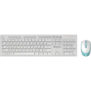 Комплект клавиатура и мышь Defender Auckland C-987, беспроводной, мембран,1600 dpi, USB, белый