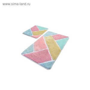 Комплект ковриков для ванной Colors, 2 шт, размер 50 х 80 см и 40 х 50 см, акрил