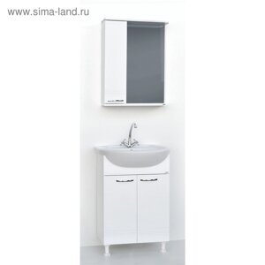 Комплект мебели для ванной комнаты "Гармония 55"тумба с раковиной + зеркало-шкаф