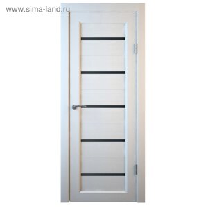 Комплект межкомнатной двери, B-1/06 Белое дерево, Лакобель черный, 2000x700