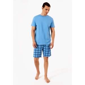 Комплект мужской: футболка, шорты, размер M, цвет синий