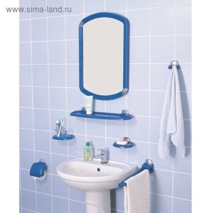 Комплект навесных аксессуаров для ванной и туалета, 7 предметов, цвет голубой