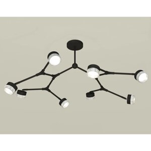 Комплект подвесного поворотного светильника с композитным хрусталём Ambrella light, Traditional DIY, XB9060201, 8хGX53, цвет чёрный песок, прозрачный