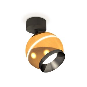 Комплект поворотного светильника с дополнительной подсветкой Ambrella light, Techno, XM1105001, GU5.3, цвет золото желтое полированное, чёрный песок