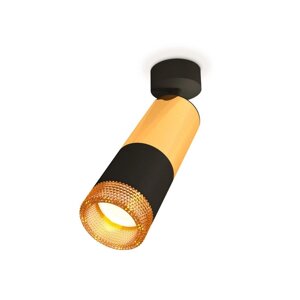 Комплект поворотного светильника с композитным хрусталём Ambrella light, Techno, XM6302011, GU5.3, цвет чёрный песок, золото желтое полированное