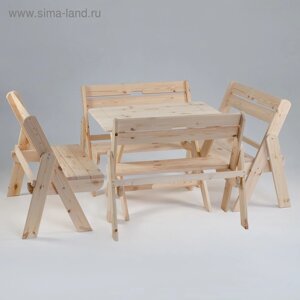 Комплект садовой мебели "Душевный"стол 1,2 м, четыре скамейки