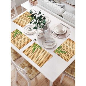 Комплект салфеток для сервировки стола «Листья бамбука», прямоугольные, размер 32х46 см, 4 шт