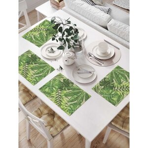 Комплект салфеток для сервировки стола «Зелень», прямоугольные, размер 32х46 см, 4 шт