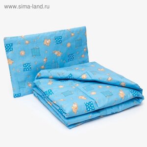 Комплект в кроватку для мальчика одеяло (110*140см) с подушкой (40*60 см) бязь, синтепон, МИКС