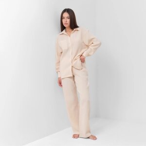 Комплект женский (рубашка, брюки) KAFTAN "Basic" р. 44-46, молочный