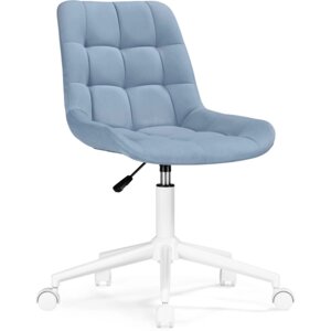 Компьютерное кресло Честер (velutto 47 ) металл/велюр, белый/голубой 50x60x80 см