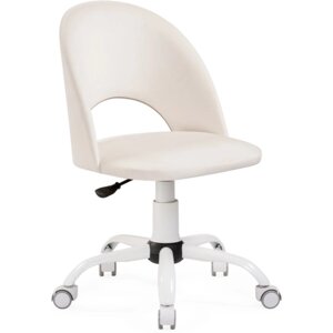 Компьютерное кресло Ирре металл/велюр, белый/молочный 56x60x87 см