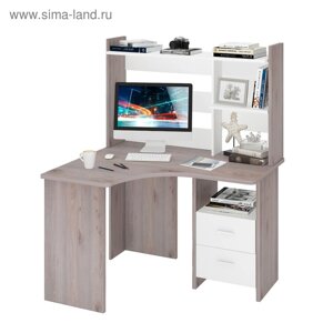 Компьютерный стол, 1200 1000 1520 мм, левый угол, цвет нельсон/белый