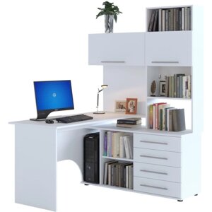 Компьютерный стол КСТ-14П правый, ЛДСП, белый 123,5x140x182,8 см