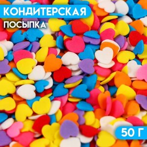 Кондитерская посыпка "Конфетти сердце", 50 г