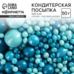 Кондитерская посыпка новогодняя для торта, мягкая, голубая, 50 г